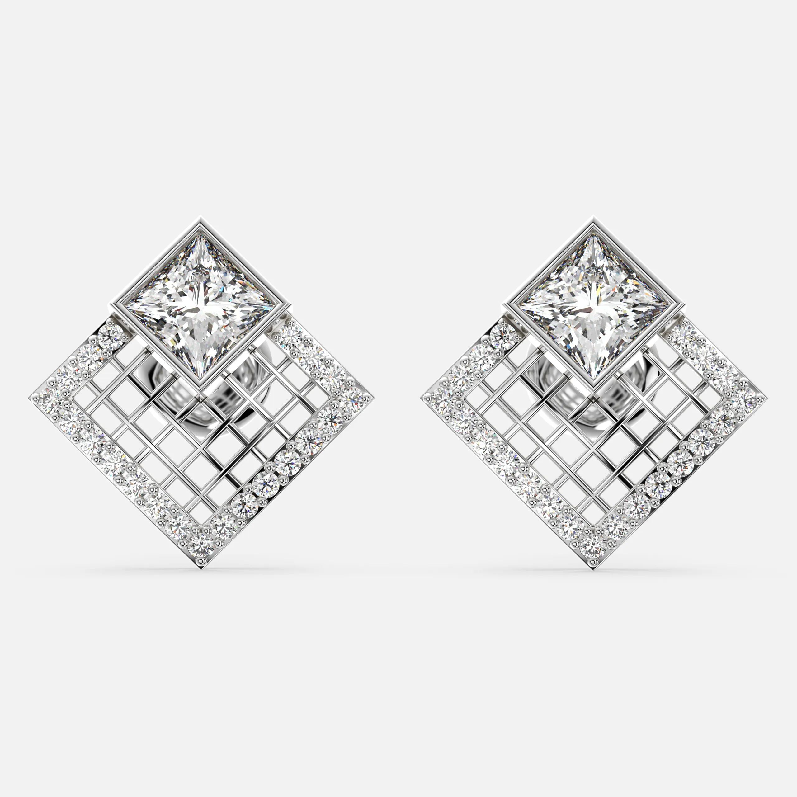 Celestia Grid Diamond Earrings
