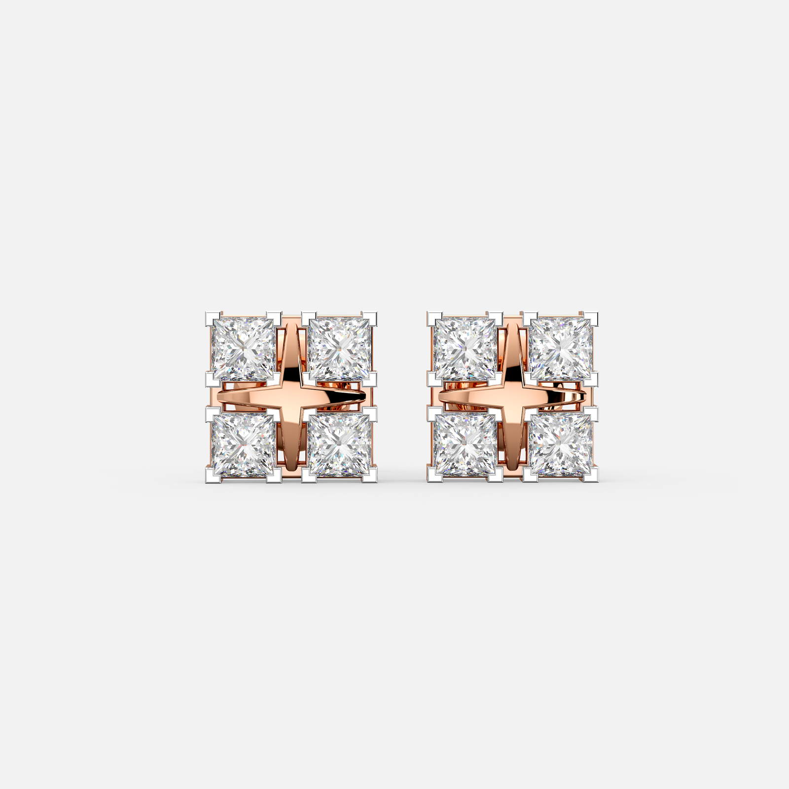 Quad Princess Diamond Studs