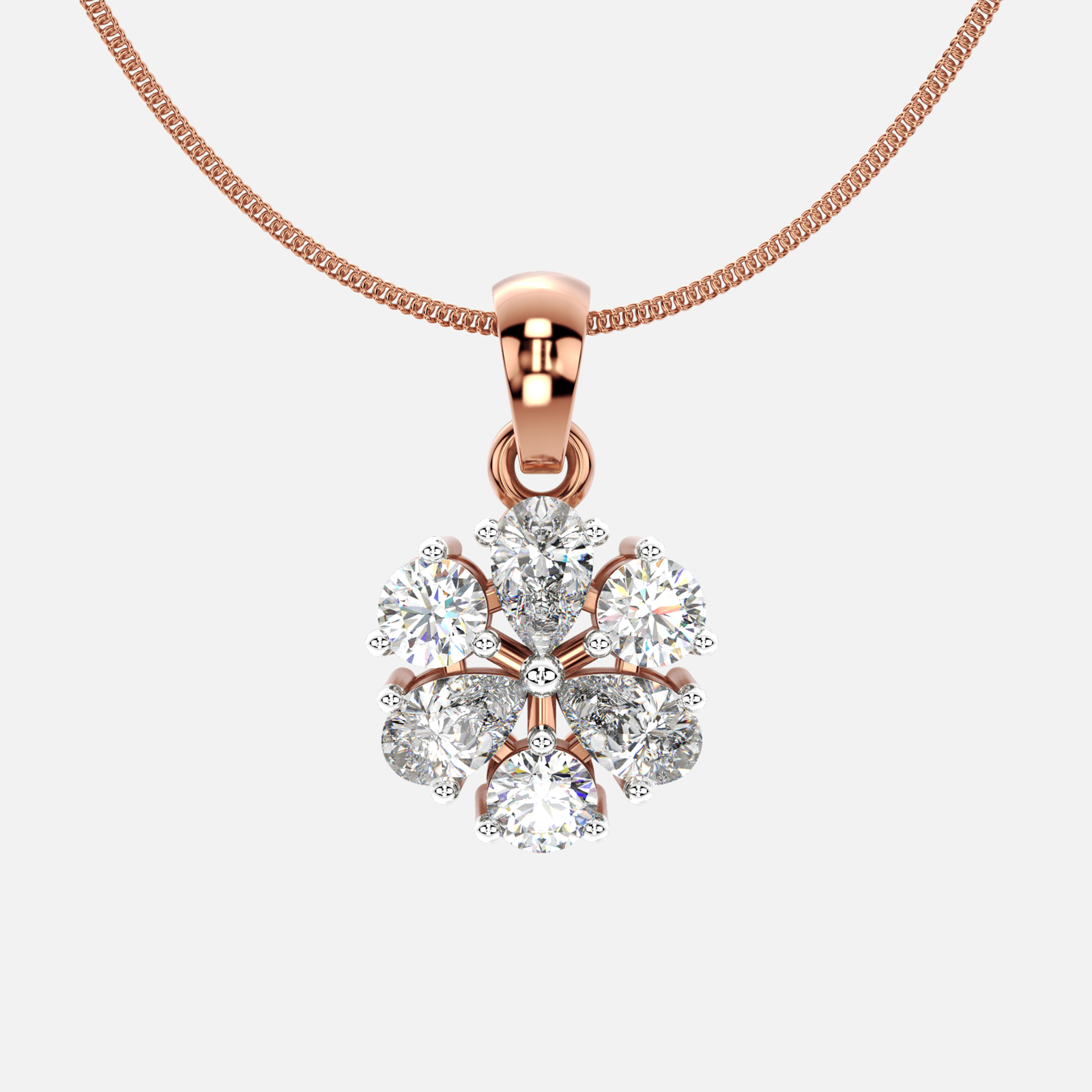 Floral Cluster Diamond Pendant