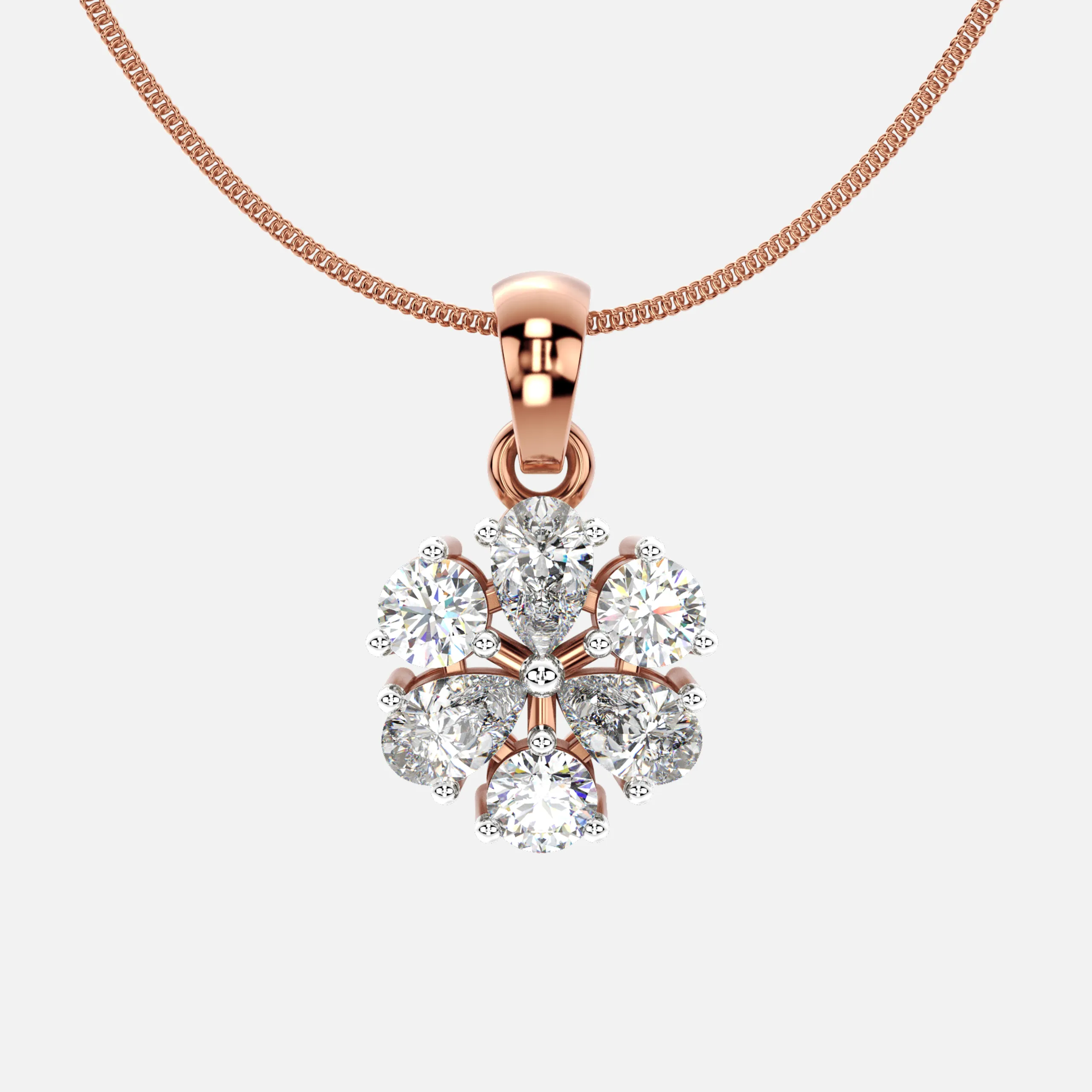 Floral Cluster Diamond Pendant