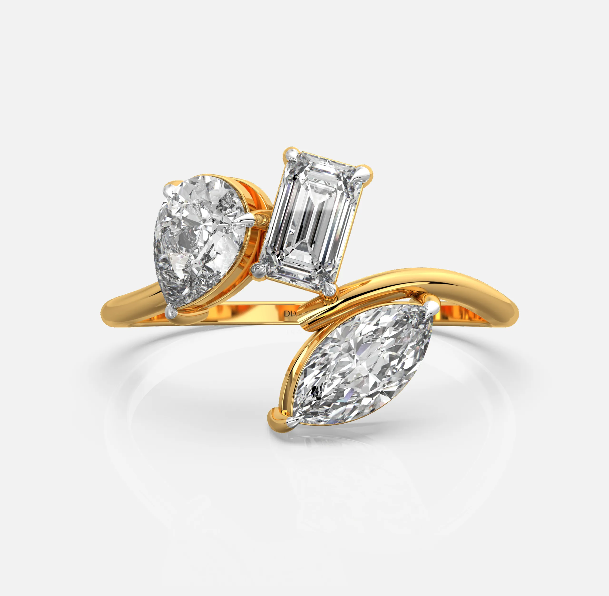 Trio Harmony Diamond Bypass Ring