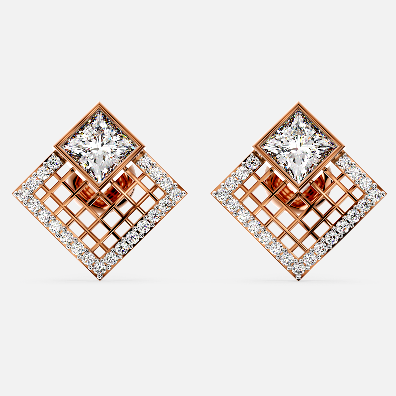 Celestia Grid Diamond Earrings