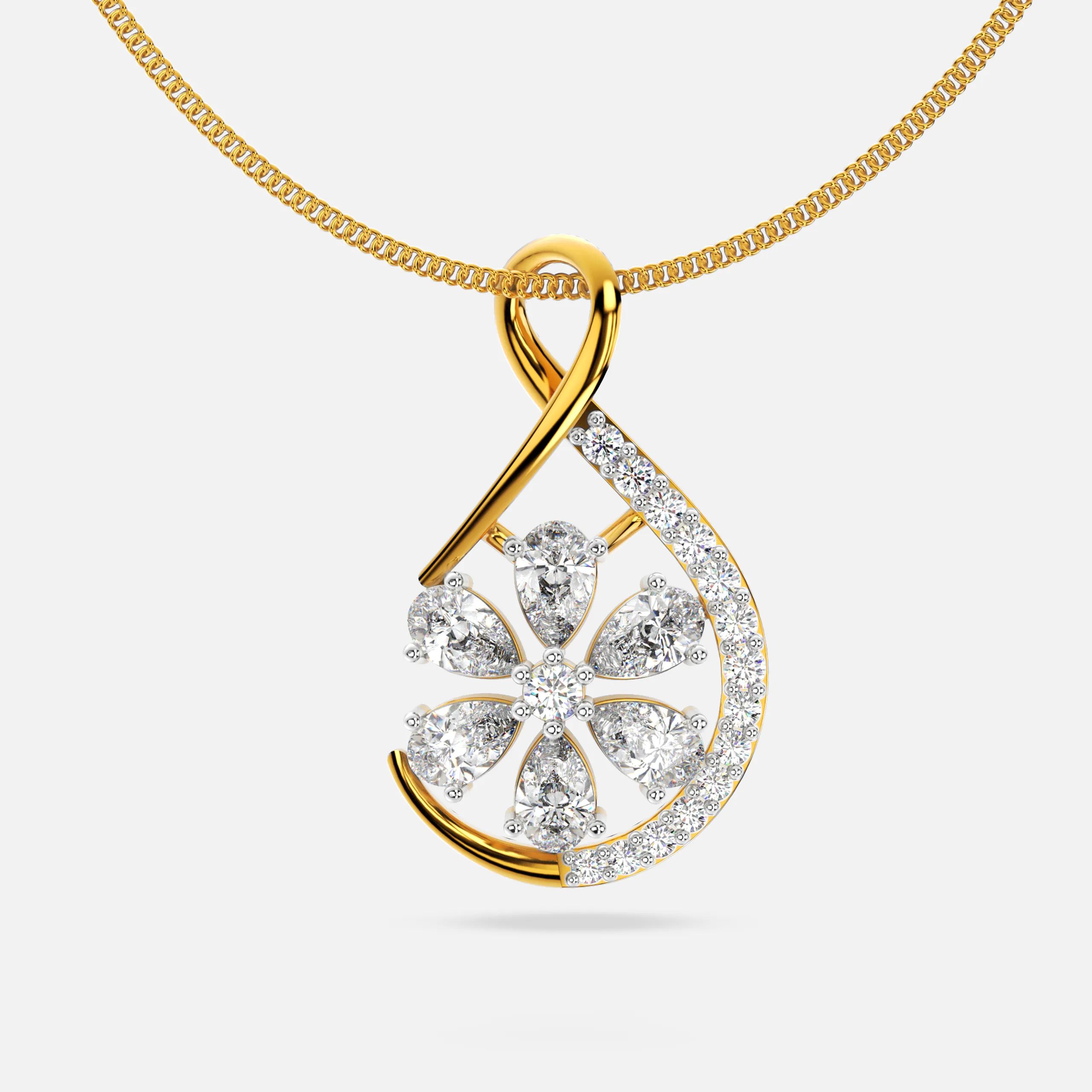 Rosette Teardrop Pendant