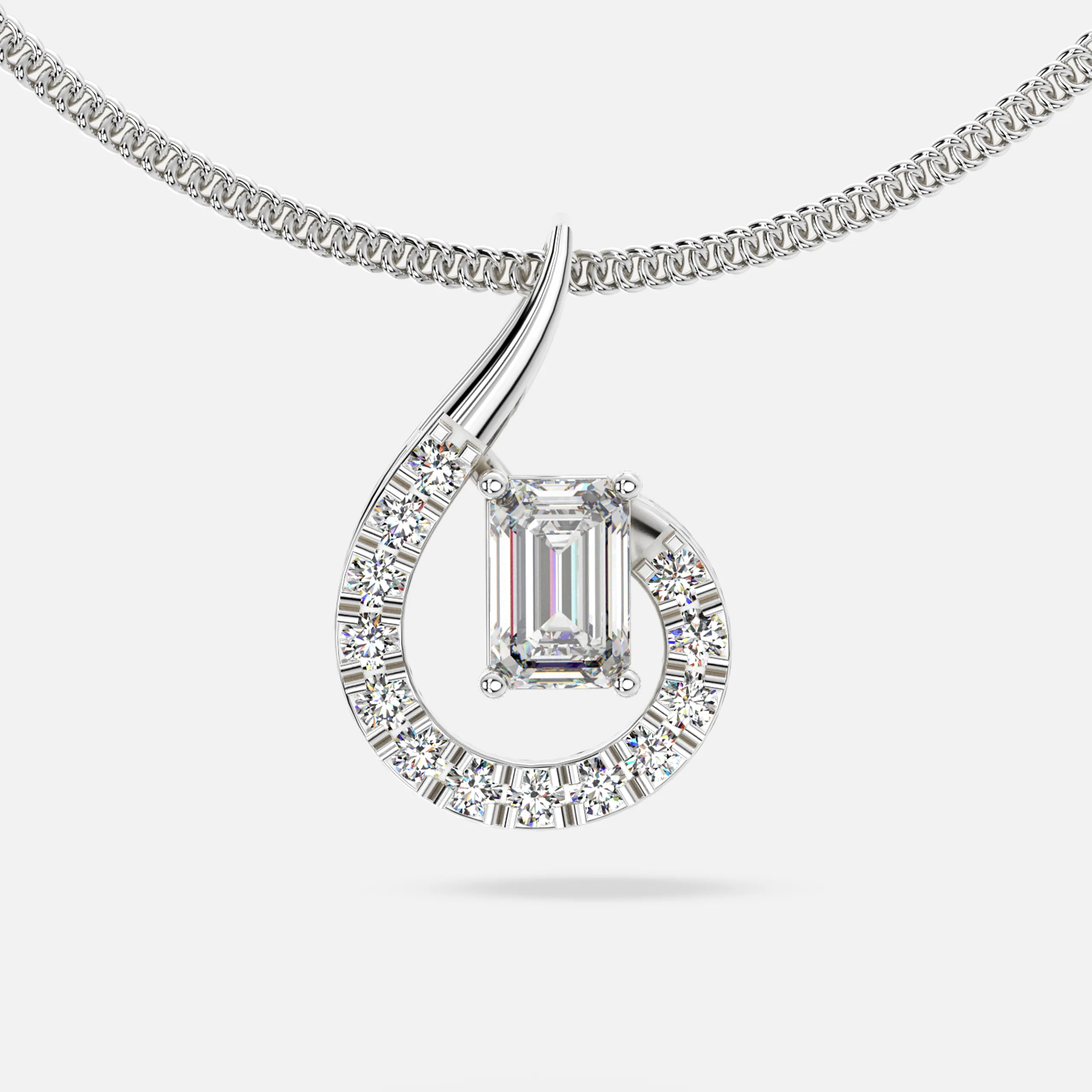 Emerald Swirl Diamond Pendant