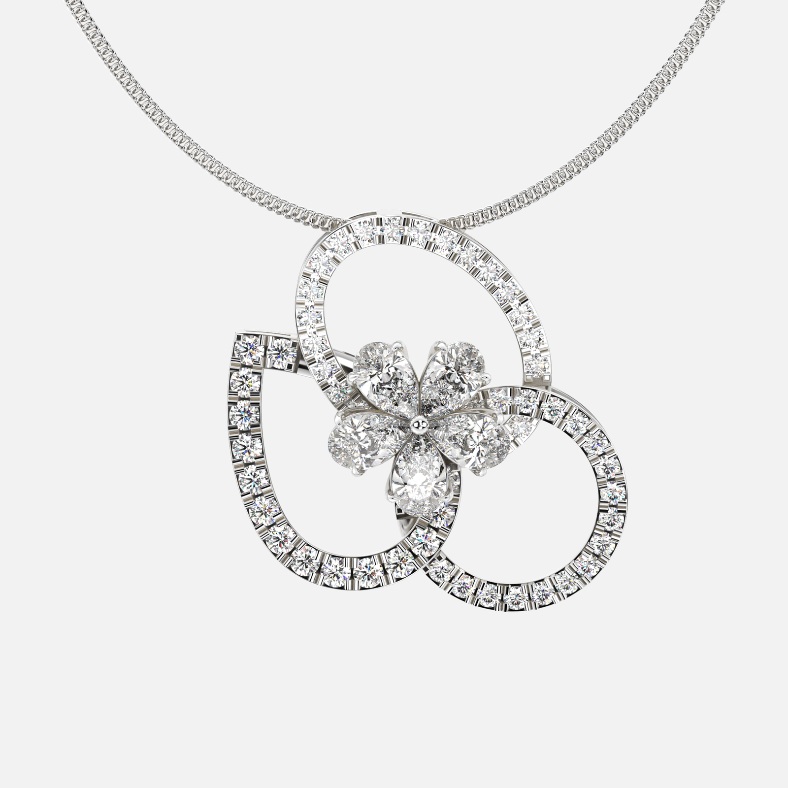 Petaline Loop Diamond Pendant