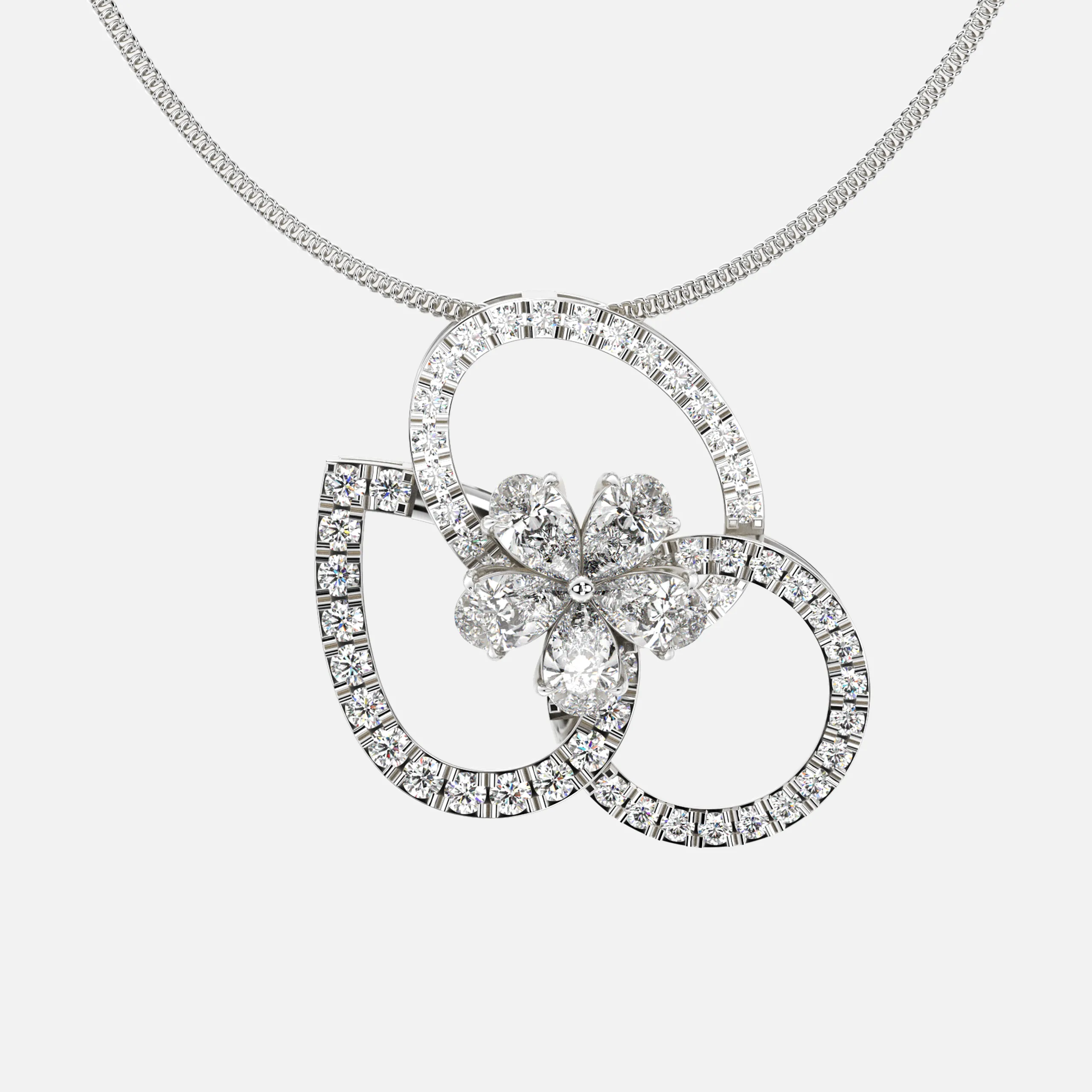 Petaline Loop Diamond Pendant