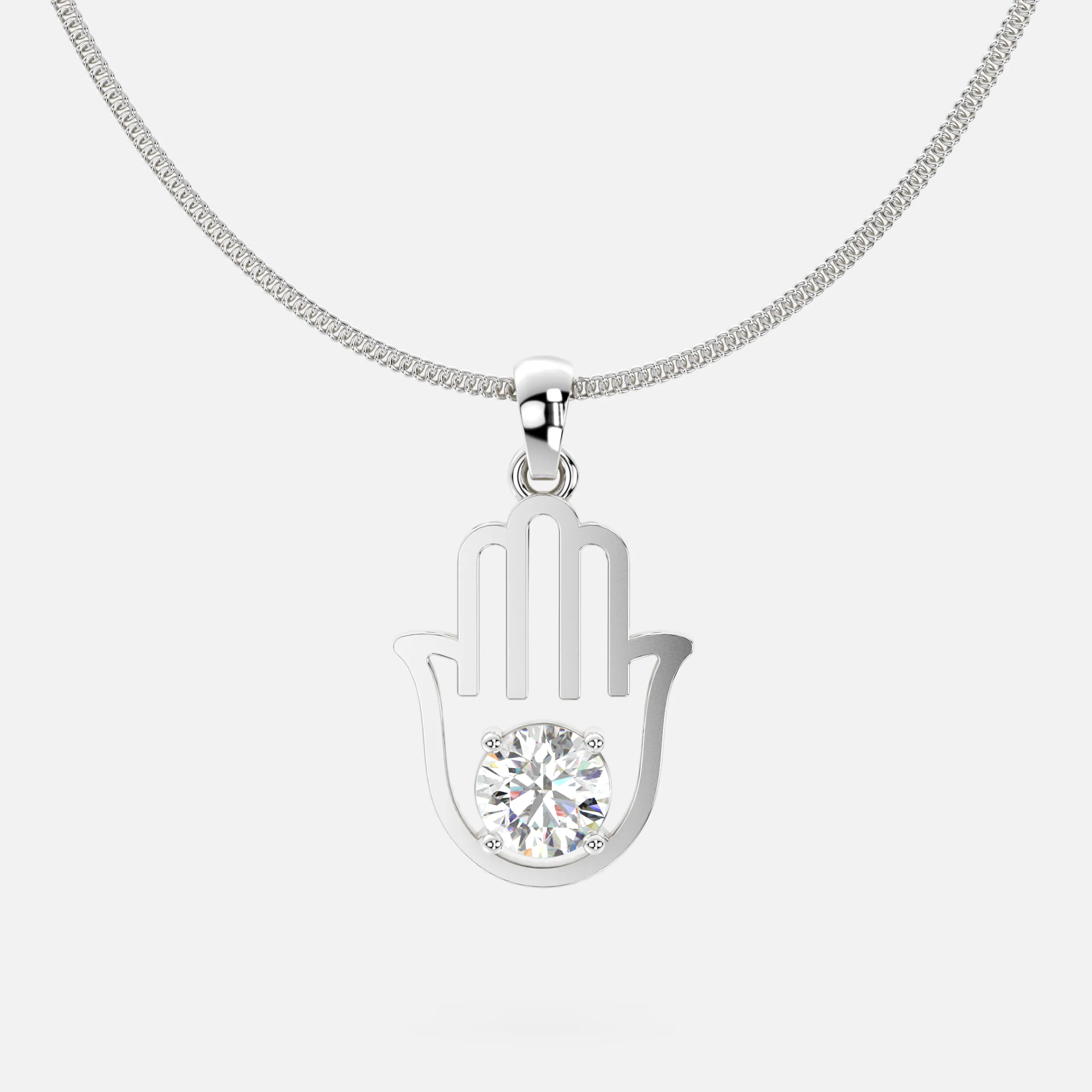 Hamsa Hand Diamond Pendant