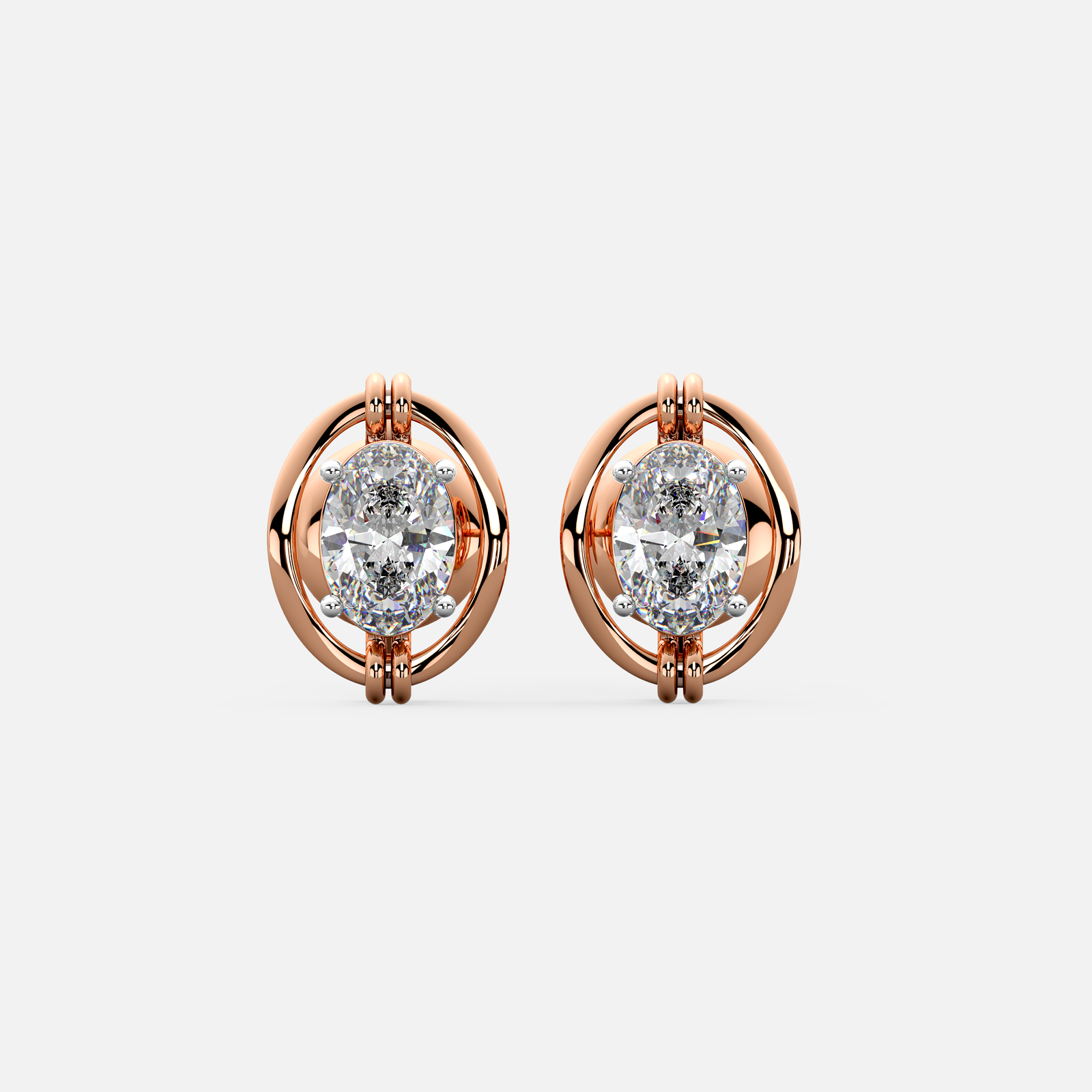 Oval Orbit Diamond Earrings
