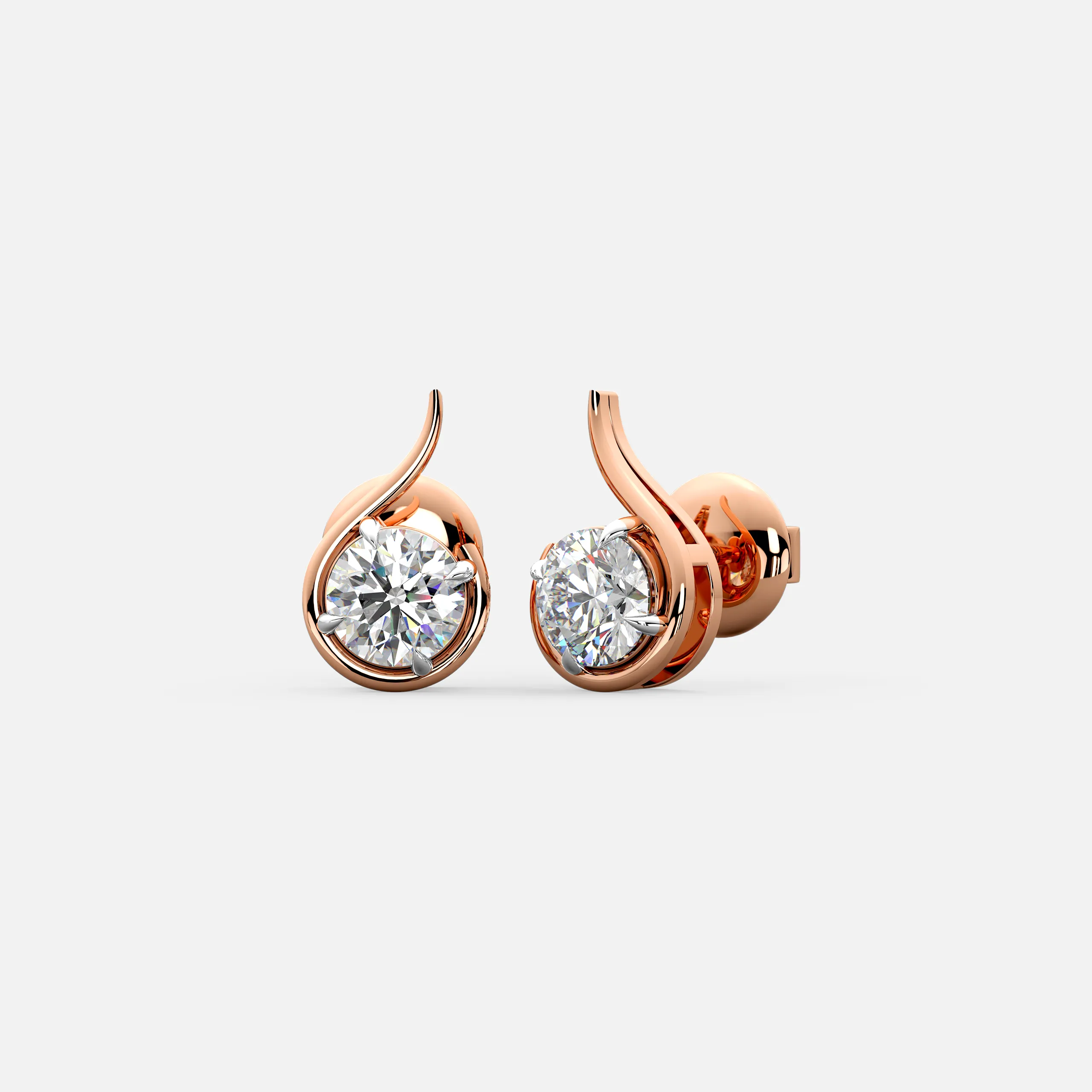 Swirl Bypass Diamond Earrings