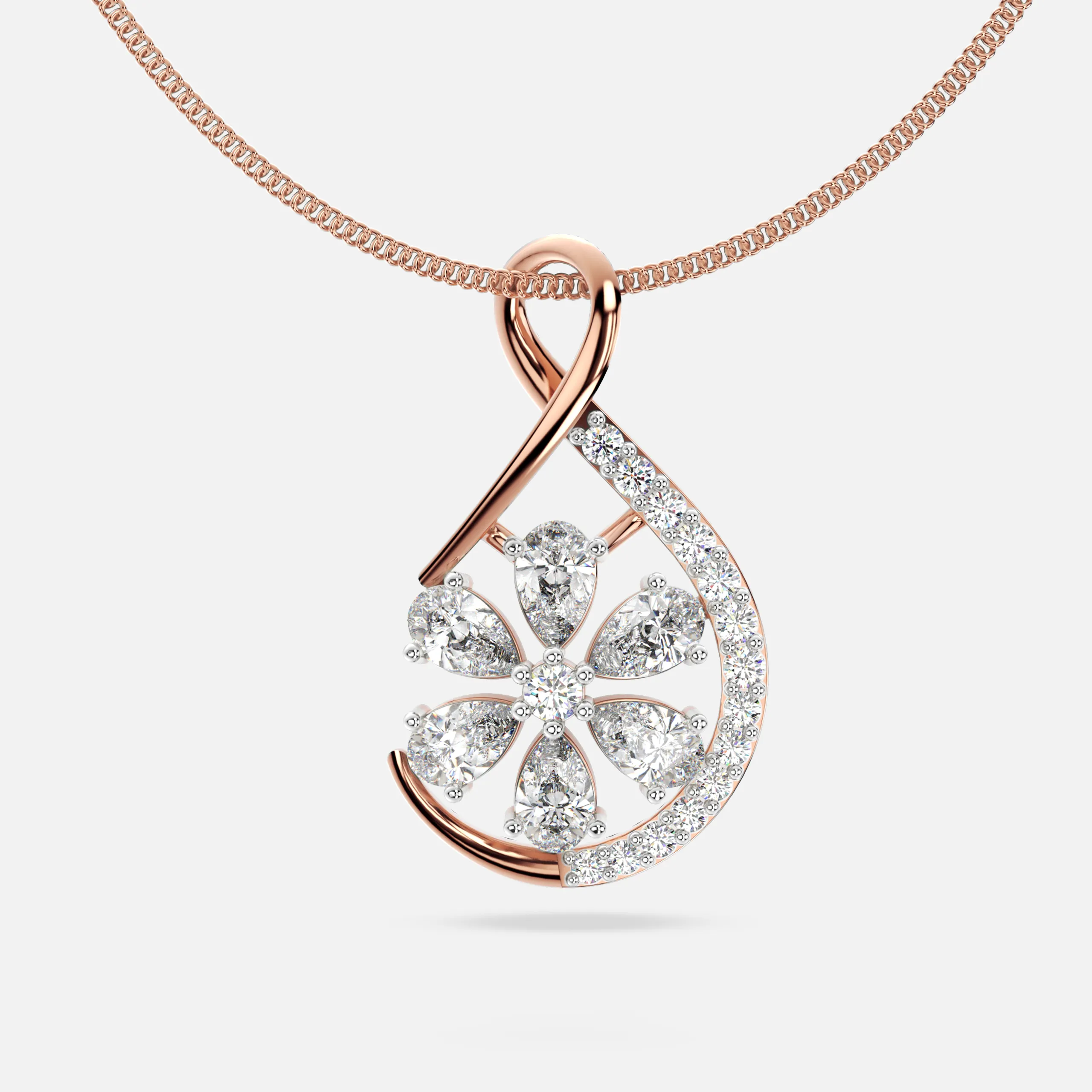 Rosette Teardrop Pendant