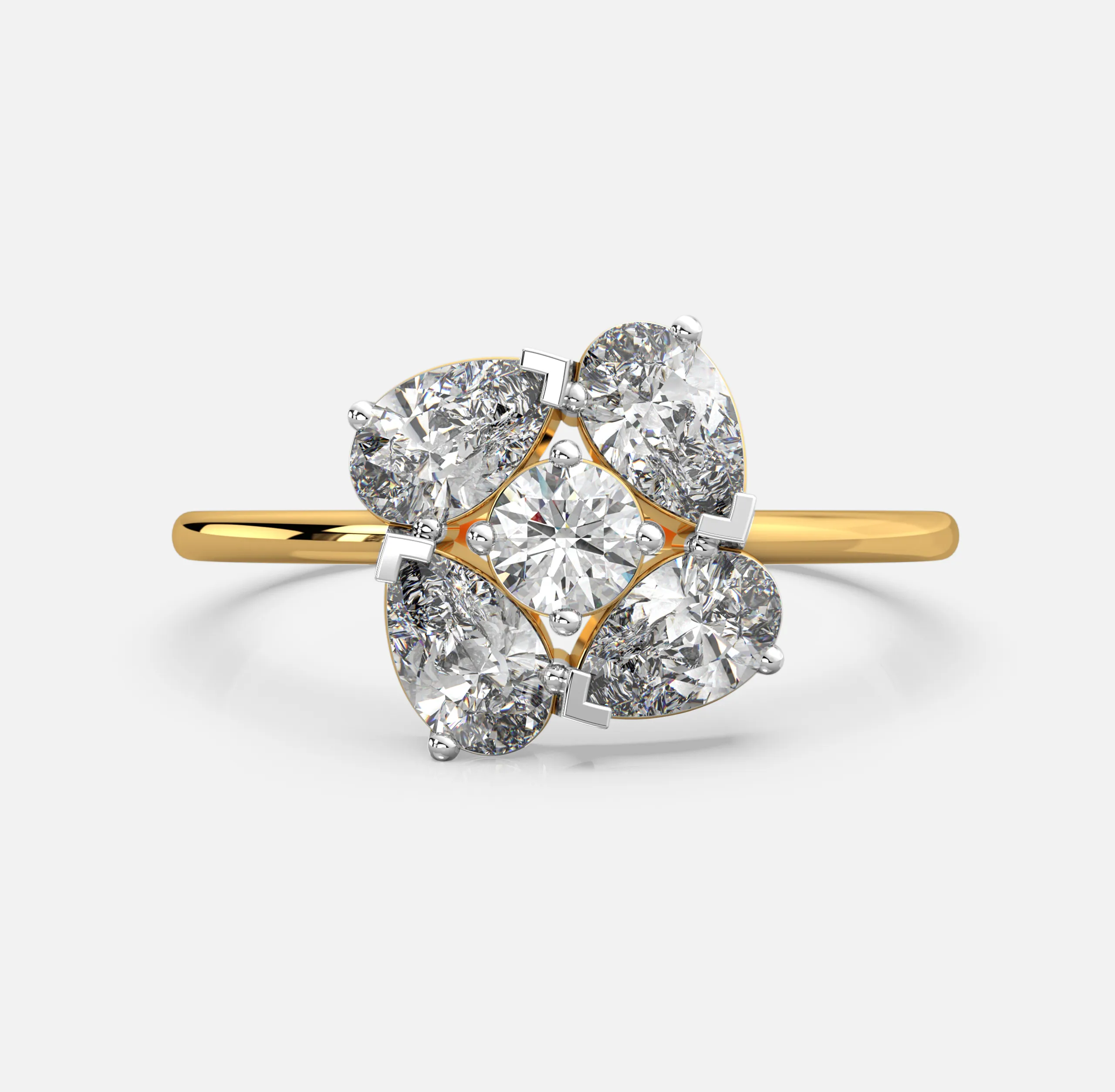 Cluster Petal Diamond Ring