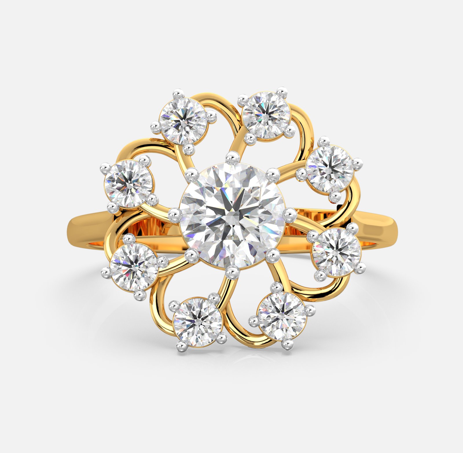 Diamond Floral Cluster Ring