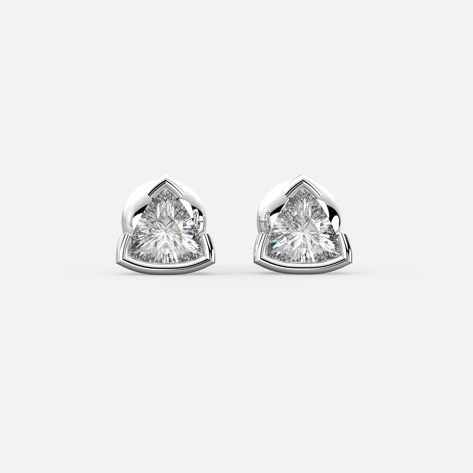 Trilune Frame Diamond Earrings