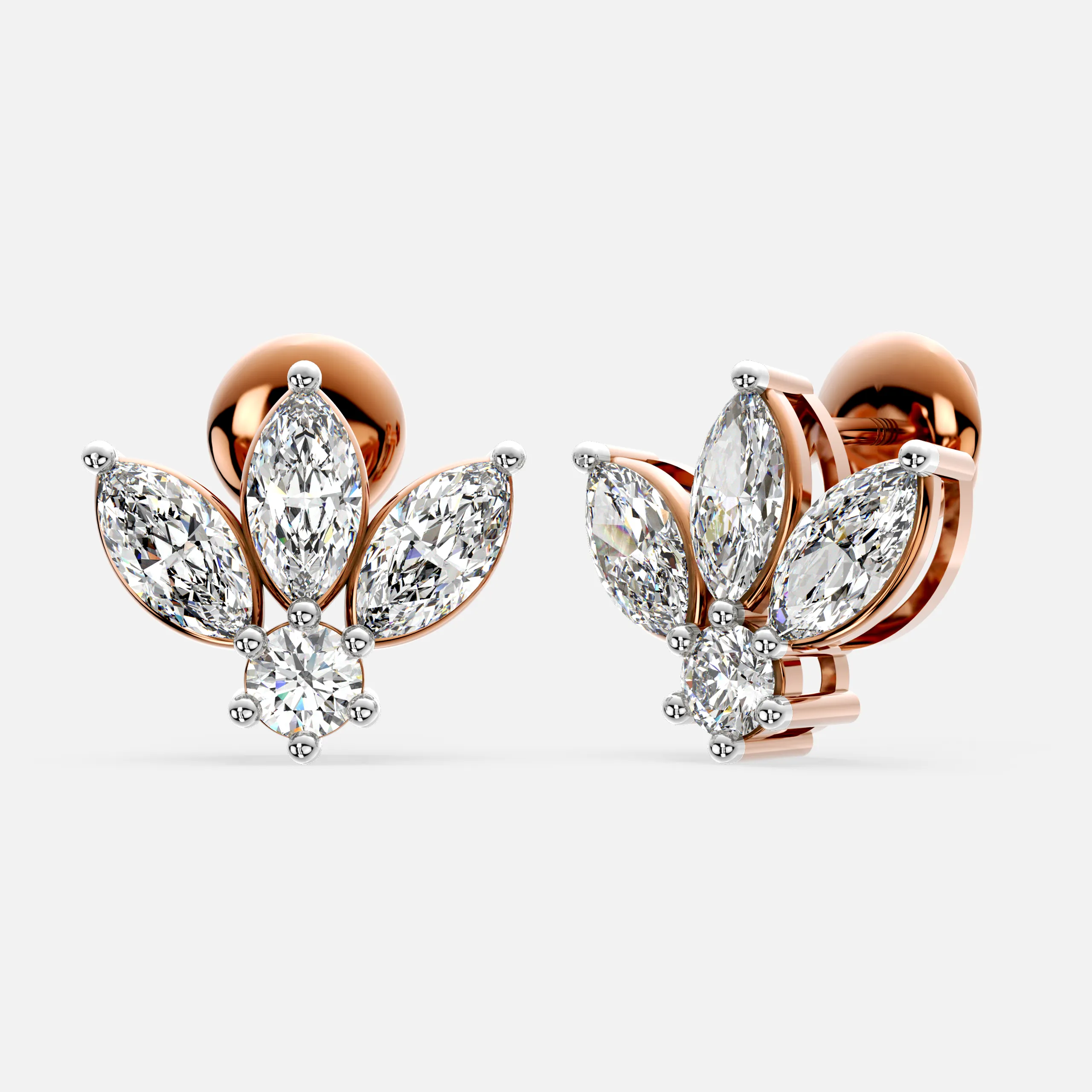 Trinity Bloom Diamond Earrings