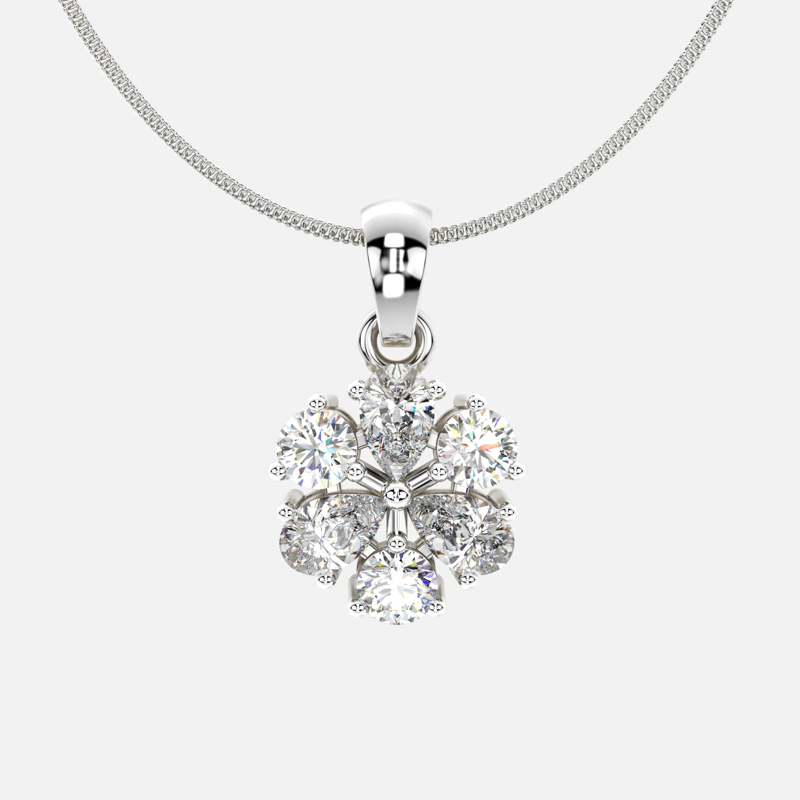 Floral Cluster Diamond Pendant