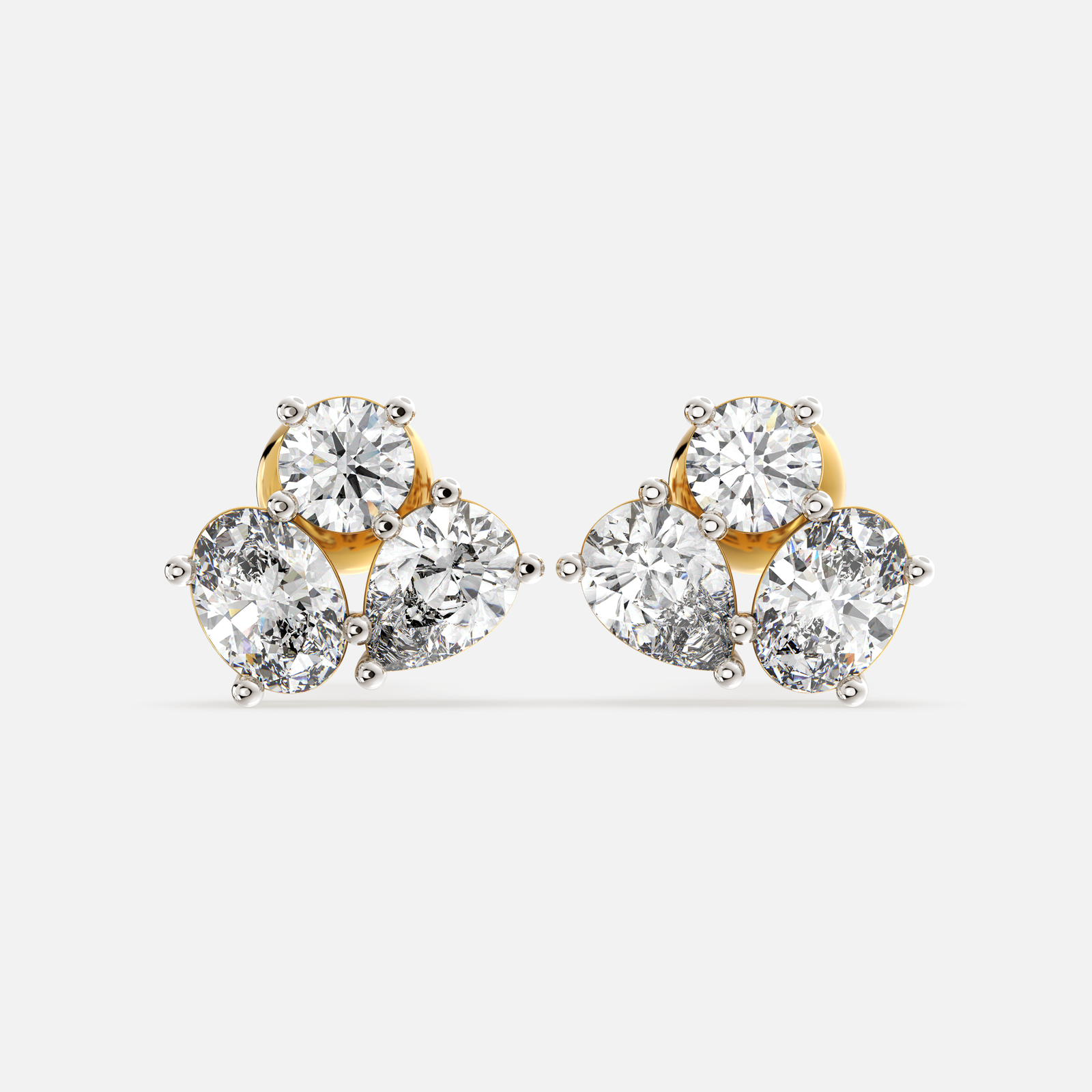 Trilia Cluster Diamond Earrings