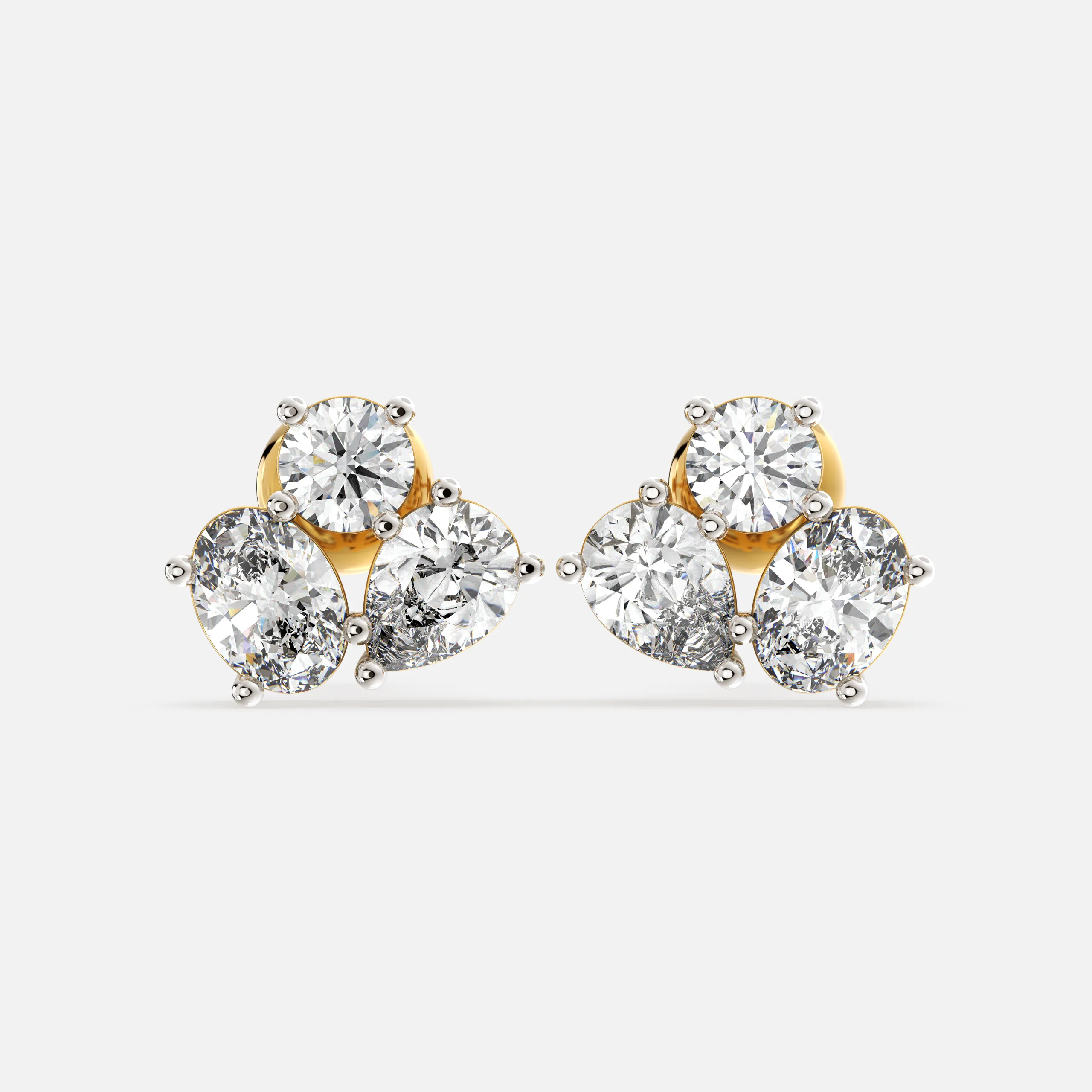Trilia Cluster Diamond Earrings