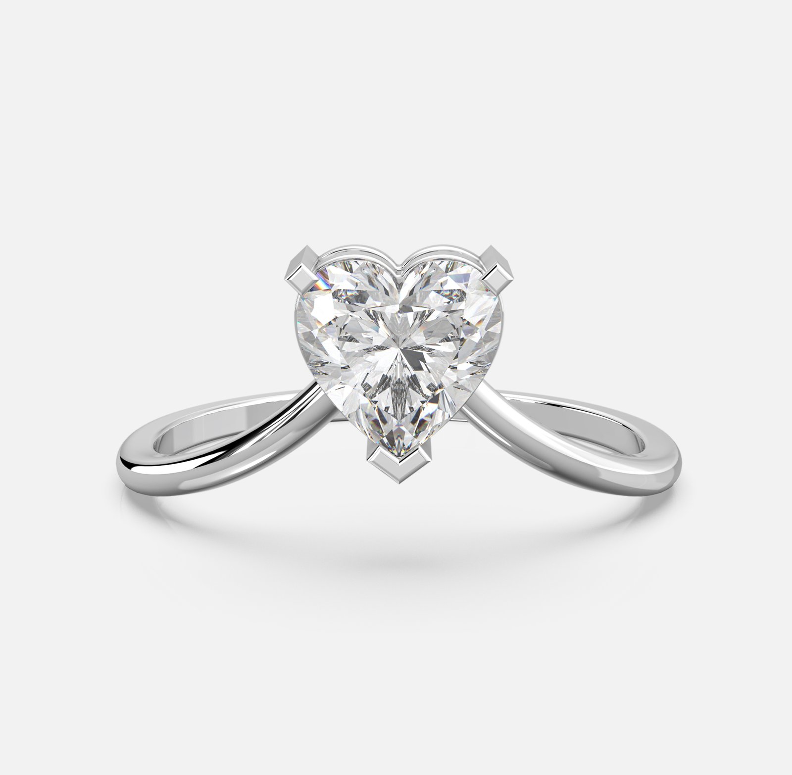 Heart Crest Diamond Ring