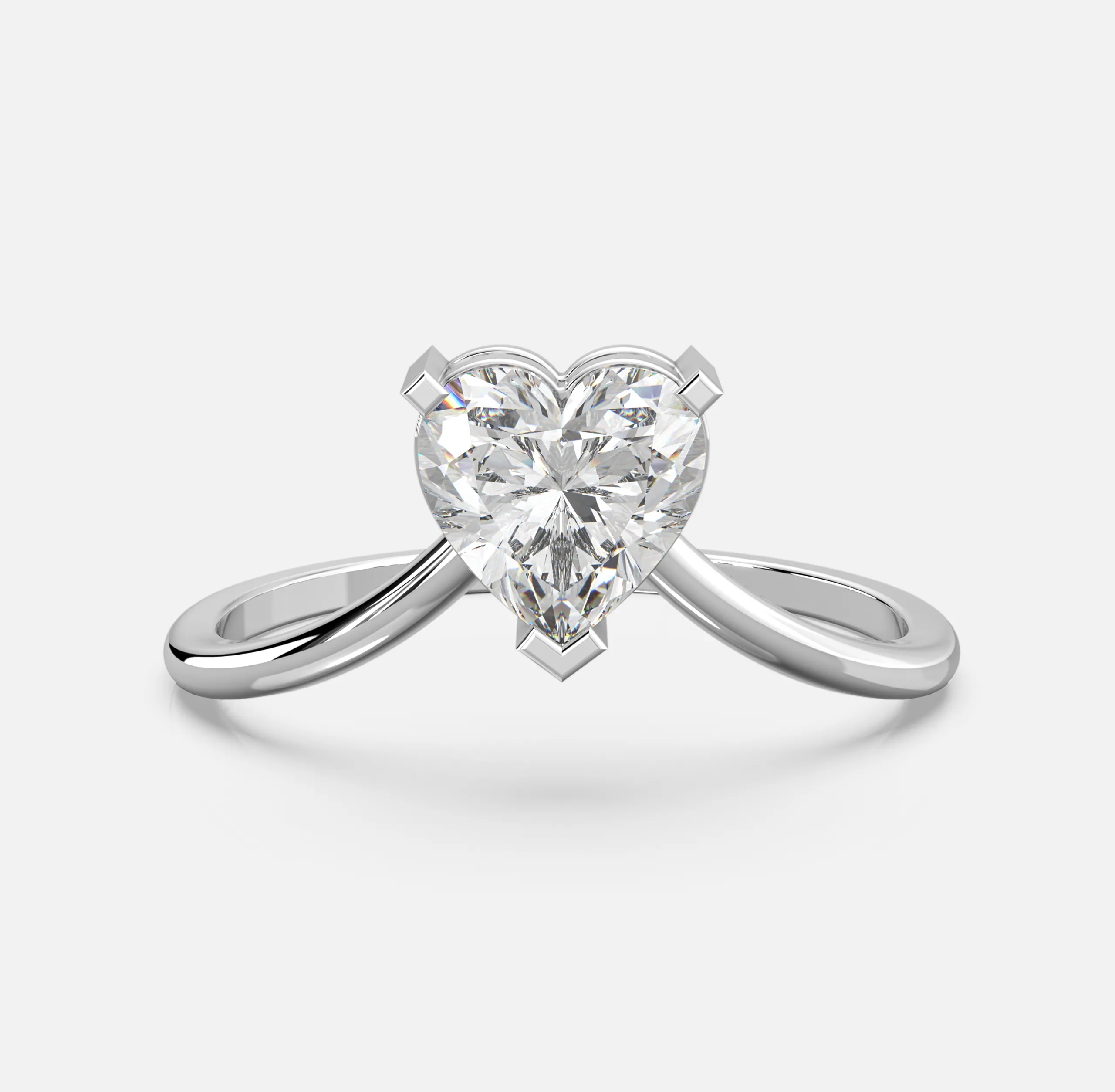 Heart Crest Diamond Ring